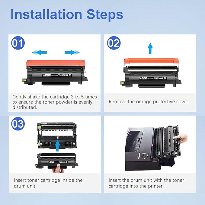 TN830XL TN830 Compatible Toner Cartridge Replacement for Brother Toner TN830/XL/V TN830 TN 830XL Work with HL-L2460DW HL-L2405W DCP-L2640DWHL-L2400D MFC-L2820DW|TN830 Toner,High Yield