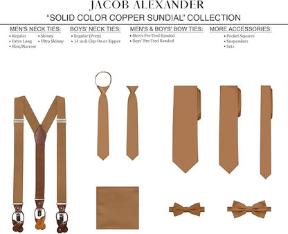 Jacob Alexander Solid Color Mens Tie - Soft-lined Necktie - Timeless Formal Look for Weddings and Business - (Regular Size)