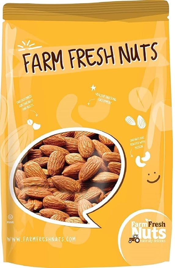 Raw Natural Shelled California Almonds (2 Lbs.) - Healthy Southern Tastiness - Handpicked for Freshness - All Natural Supreme Almonds - Farm Fresh Nuts Brand