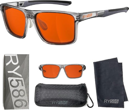 HD Premium Sleep Glasses P1AS 99.9% Blue Light Blocking Gaming Computer Screen Glasses Reduce Eyestrain & Glare High Contrast Definition UV580 nm