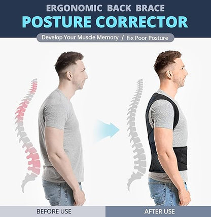 Fitsupport Back Brace Posture Corrector for Women and Men Back Lumbar Support Shoulder Posture Support for Improve Posture Provide and Back Pain Relief Small(Pack of 1)