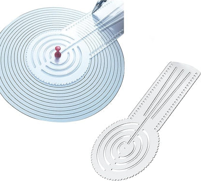 3-in-1 Mandala Ruler Tool with Holes, Mandala Dot Art Circle Maker, Compass Protractor Straight Ruler for Dot Art Geometric Mandala Pattern Design, Small Size (15cm/6")