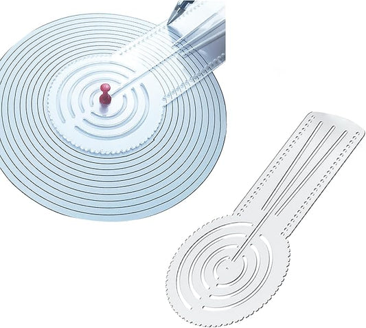 3-in-1 Mandala Ruler Tool with Holes, Mandala Dot Art Circle Maker, Compass Protractor Straight Ruler for Dot Art Geometric Mandala Pattern Design, Small Size (15cm/6")