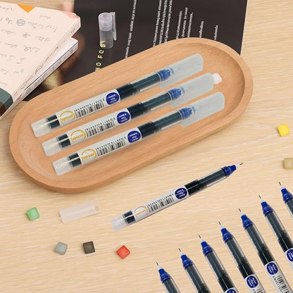 Blue Gel Pens Pack of 6 | 0.6mm Smooth Writing Rollerball Pen | Premium German Ink | Ergonomic Grip | Quick-Dry | Ideal for Students & Office Use