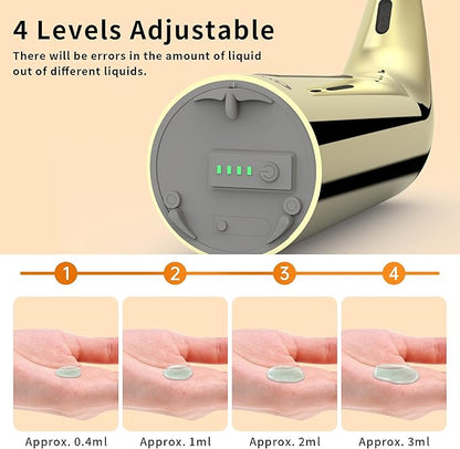 Automatic Soap Dispenser Touchless,400ML Hand & Dish Countertop Electric Liquid Rechargeable Dispenser with Sensor,Modern 4 Gear Adjustable Waterproof Kitchen Auto Soap Pump（Gold）