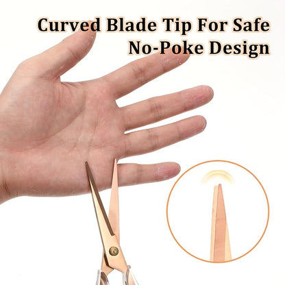Heavy Duty Rose Gold Scissors Craft Scissors Clear Acrylic Scissor Craft Office Professional Shears for Home School Office Paper Fabric