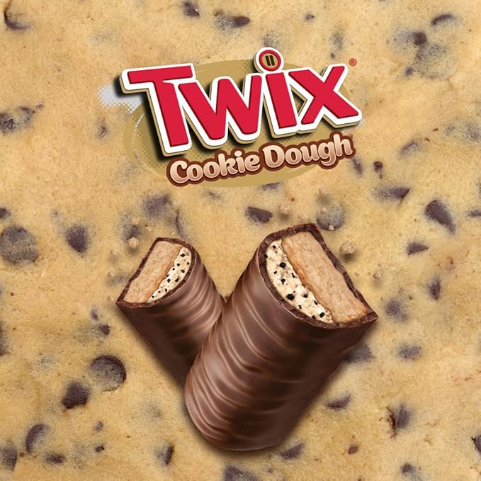 TWIX Minis Cookie Dough Milk Chocolate Bars, Sharing Size, 7.7 oz Bags (Pack of 8)