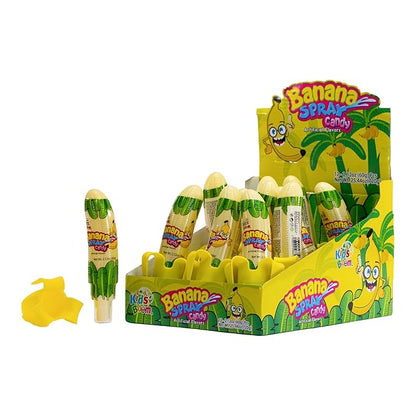 Kids Boom Banana Spray Candy - 12 Pack Novelty Liquid Sweets for Kids & Fruit Party Favors