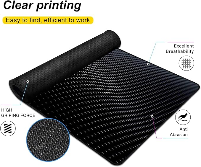 Mouse Pad Gaming Mousepad 31.5x11.8 Inch - 3mm Durable Fabric with Non-Slip Base, Waterproof Surface & Reinforced Edges for Gamers, Work Desks and Streaming Setups(Sci-Fi Lines)