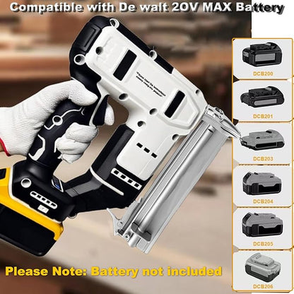 2 in 1 Cordless Brad Nailer Compatible with De wa-lt 20V Battery (No Battery), 18 Gauge Electric Nail Gun/Staple Gun with 1000 Nails & 1000 Staples for Upholstery Carpentry and Wood Working