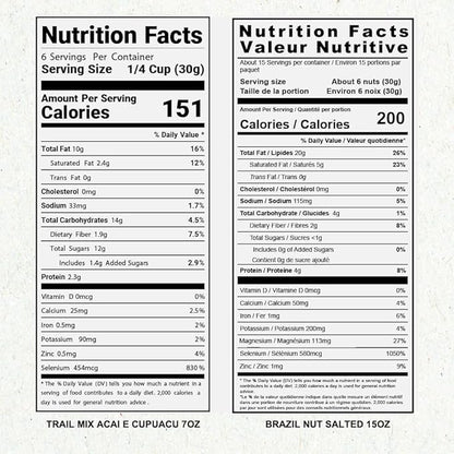 FOREST UP - The True Organic Brazil Nuts (15oz) Roasted & Salted + Acai Mix (7oz) - Nutrient-Rich Combination | Non-GMO | Fresh | Vegan | Gluten Free | Premium Snacks