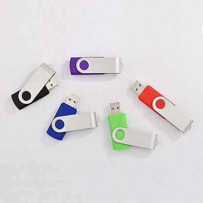 KOOTION 5 Pack 32GB Flash Drive USB 2.0 Thumb Drive Backup Memory Swivel Stick USB Drive (5 Mixed Color, 32G)