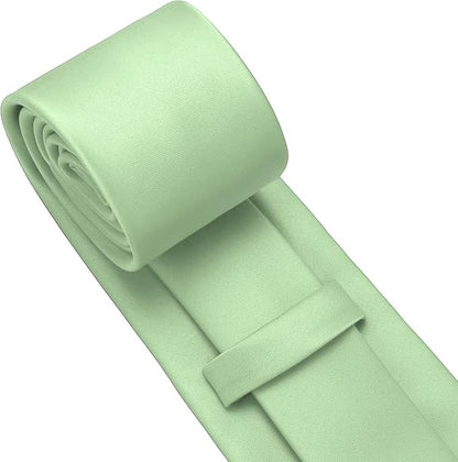 PenSee Men's Tie Set Solid Pure Color 3.15" (8CM) Classic Formal Plain Necktie and Pocket Square Set For Men
