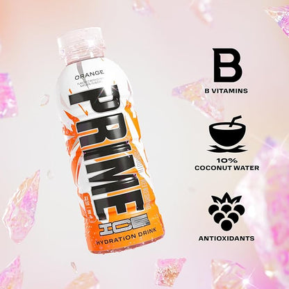 Prime ICE Hydration Variety Pack Smooth & Refreshing Low-Calorie Sports Drink with 10% Coconut Water, 500+ mg Electrolytes & Zero Added Sugar, 12 fl oz Bottles, Pack of 15