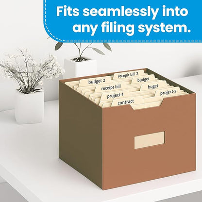 Pendaflex Manila Legal Size File Folders - 1/3-Cut Tabs in Left, Center, Right Positions for Easy Labeling - Manila Folders Ideal for Office, Home Office & Filing Cabinets, 100 Folders (Pack of 1)