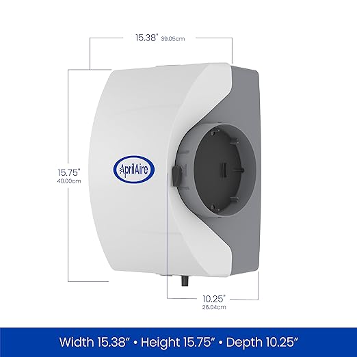 AprilAire 600M 17-gal. Whole-House Large Bypass Evaporative Humidifier with Manual Control for up to 5,000 sq. ft. + AprilAire Model 5843 Humidifier Installation Kit