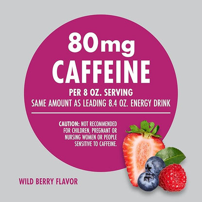 V8 +Energy Wild Berry Juice Energy Drink, 8 fl oz Can (24 Pack)