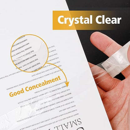 12 Rolls Transparent Tape Refills - Invisible Clear Tape Tearable by Hand Without Dispenser Transparent Glossy Tape for Office,Home,School