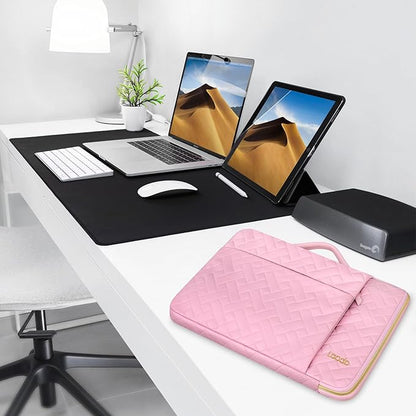 Lacdo 360° Protective Laptop Sleeve Case for 15 inch New MacBook Air M4 A3241 2025, M3 A3114, M2 A2941 2024-2023, 15 inch MacBook Pro A1990 A1707, Dell XPS 15 Plus 2022-2020 Computer Bag, Sakura Pink