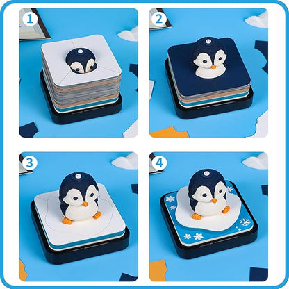 3D Time Piece Calendar 2026 DIY Calendars Tear Away Carving Art 3D Memo Pad Calendar With LED Lights sculpture artsy pads calendar notepad for Desktop Decor-Penguin
