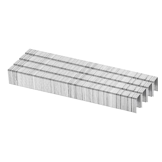 uxcell 22 Gauge Narrow Crown Staples 3/8" x9/16, 10000Pcs Galvanized Steel for Pneumatic, Electric Stapler, White