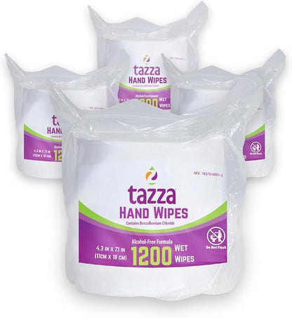 Tazza TAZZAWP1200 Wet Wipes - Bulk 4 x 1200 Ct, Durable Pre-Saturated Cleaning Gym Wipes. 1 penny a wipe!