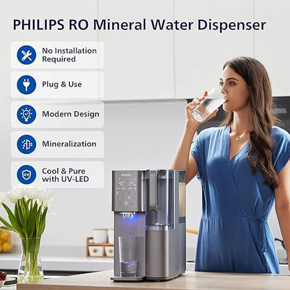 Reverse Osmosis Water Filter Countertop, Cold Water Countertop RO System 6 Stage Filtration with UV Light, Instant Boiling Water 6 Temperature Settings NSF/ANSI 372 Certified, TDS Monitor