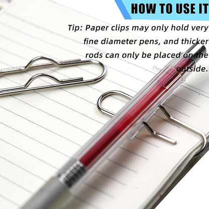 18 PCS 2.75 Inch (70mm) Paper Clips Silver Rust Resistant Metal Strong Pen Clip Style Paperclips for Office School Documents
