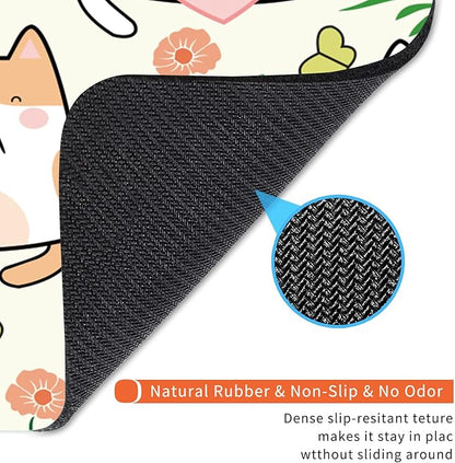 Square Mouse Pad Cute Cat, Personalized Premium-Textured Custom Mouse Mat Design, Washable Mousepad Cloth, Non-Slip Rubber Base Computer Mouse Pads for Wireless Mouse
