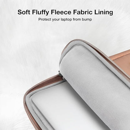 MOSISO 13-14 inch Laptop Case, 13.3 inch Puffy Laptop Sleeve Compatible with MacBook Air 13 13.3 13.6/Pro 13/14, HP, Dell, ASUS, Lenovo, Rectangle Quilted Puffer Computer Bag for Women, Brown