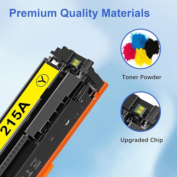 215A Toner Cartridge 4 Pack Replacement for HP 215A with Chip Works with HP Color Laserjet Pro MFP M182nw M183fw M182n M155a M155nw Printer (Black Cyan Yellow Magenta)