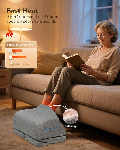 Comfier Foot Rest Under Desk at Work with Heat,Vibration,Foot Heater Foot Warmer,3 Height Under Desk Foot Rest for Office Chair,Gaming Chair Footstool, Ergonomic Heated Footrest,Computer Desk Use