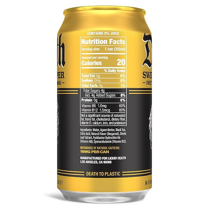 Liquid Death, Sweet Reaper Iced Tea, 12-Pack (12 oz Cans), Southern Style Sweet Tea, Low Calorie, No Artificial Sweeteners, B12 & B6 Vitamins