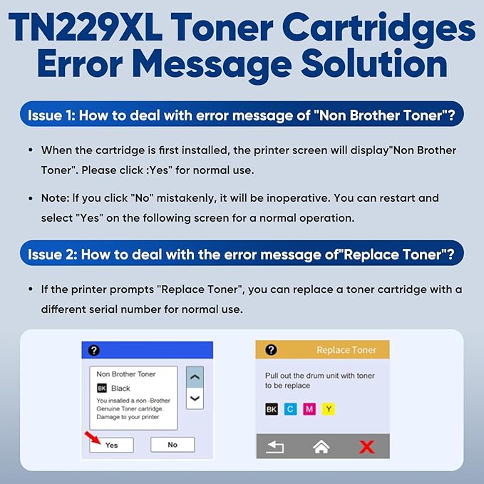 TN229XL TN229 229XL Toner Cartridges Compatible Replacement for Brother TN229 TN-229XL Toner to Use with Brother HL-L3220CDW HL-L3280CDW HL-L3300CDW MFC-L3780CDW MFC-L3720CDW Printers TN229 XL