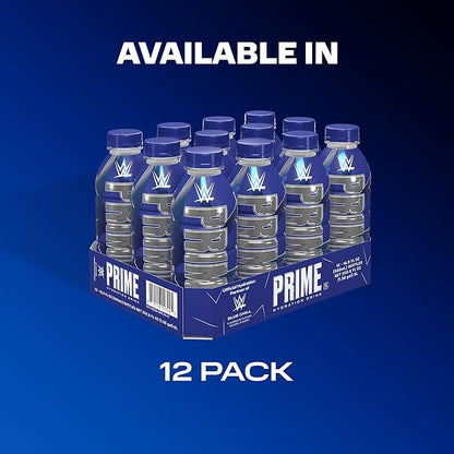 PRIME Hydration, WWE Sports Drinks, Electrolyte Enhanced for Replenishing Fluids, 250mg BCAAs, B Vitamins, Antioxidants, Low Sugar, 16.9 Fl Oz, 12 Pack