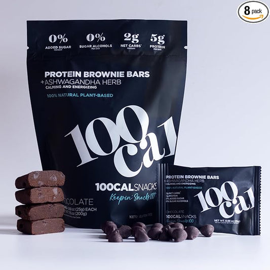 Protein Bar Chocolate Brownie | High Protein High Fiber Keto Snacks for Gut Health, Gluten Free Chocolate with Organic Ingredients for Weight Loss, Vegan Protein Bars with MCT Oil and Ashwagandha, Wholesome Yum Clean Protein Bars 100 Calories each | Lo...