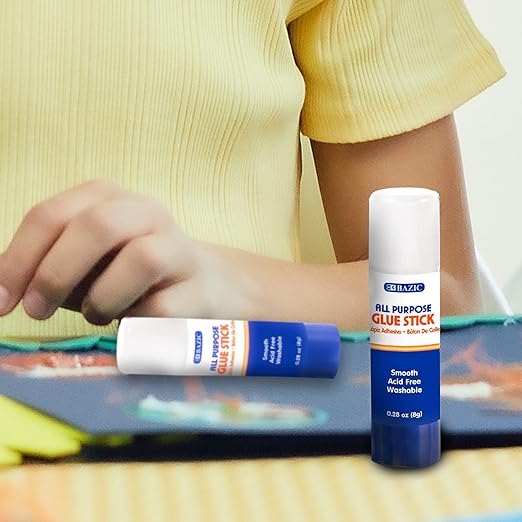 BAZIC Products Premium Glue Stick 8g/0.28 Oz.,White Glue Sticks, Multi-Purpose Acid Free, for Photos Paper Art Craft at School Home Office (4/Pack), 144-Pack