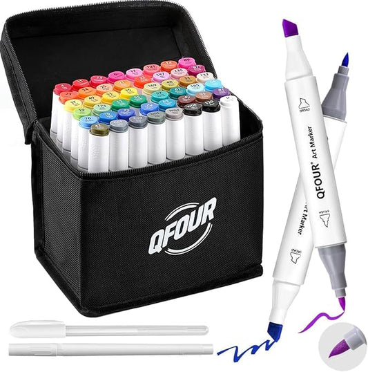 Alcohol Markers, 48 Colors Art Marker, Coloring Markers, Brush & Chisel Tip Drawing Marker for Kids and Adults Sketching, Illustration, Card Making