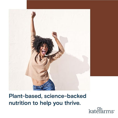 KATE FARMS Organic Nutrition Shake, Chocolate, 16g protein, 27 Vitamins and Minerals, Protein Meal Replacement Drink, Plant Based, 11 oz (6 Pack)