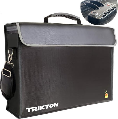 Fireproof and Waterproof Document Bag XXL 17.5x13x5 with Lock TSA for Travel, High-Viz Design, Fireproof Lock Box for Documents, Holds A3, Legal Size Files, Developed by USA Engineers and Firefighters