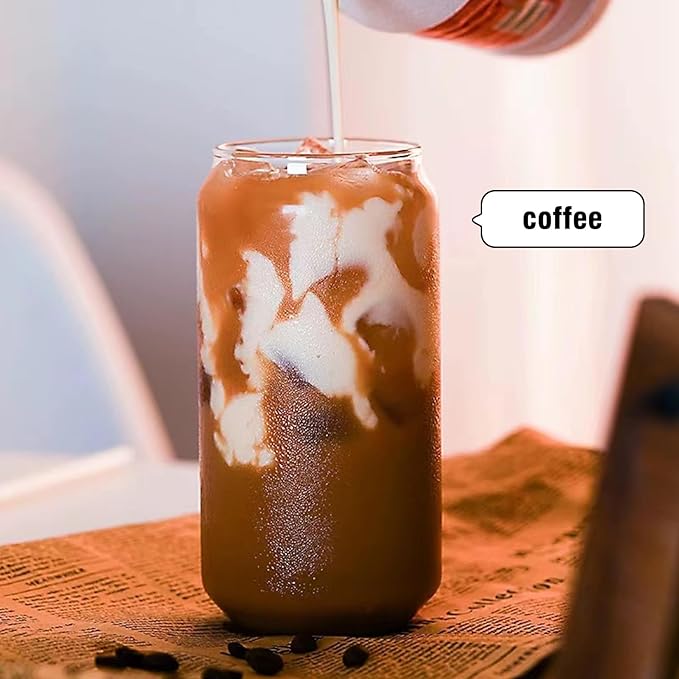 Glass Tumblers with Lids and Straws Set of 8 – 20oz Iced Coffee Tumblers for Family Gatherings, Holiday Parties, and Daily Drinks – Gift-Ready Drinkware for Women, Friends, or Hostess
