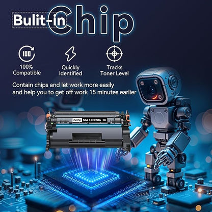 InkNI CF258A 58A Toner Cartridge Black (with Chip) Compatible Replacement for HP 58A 58X CF258A CF258X for Laserjet MFP M428fdw M428fdn M428dw M404 M428 Pro M404n M404dn M404dw Printer(2 Pack)
