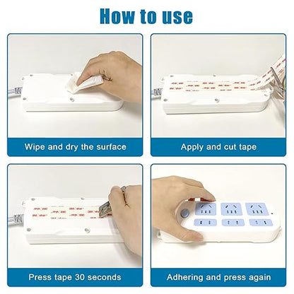 Double Sided Tape 0.39in X 9.85ft，Heavy Duty Removable Mounting Tape, Picture Hanging Adhesive Strips