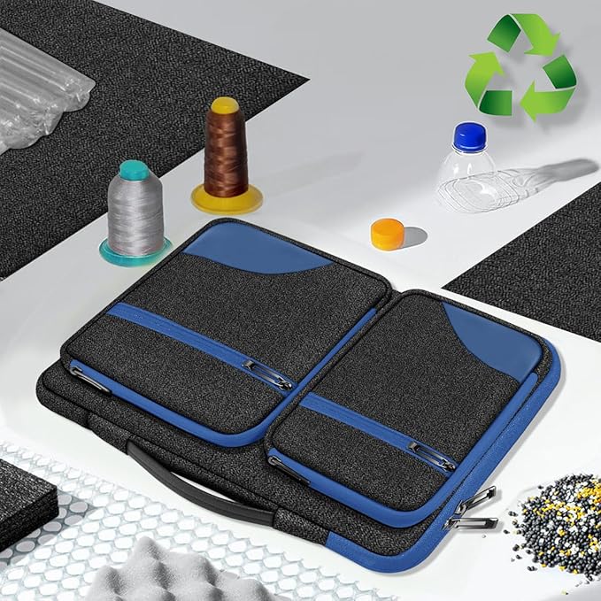 Hseok Ultra-Slim Laptop Case 17 17.3 inches Sleeve Protective PC Briefcase for Commuting and Business Trip，Blue