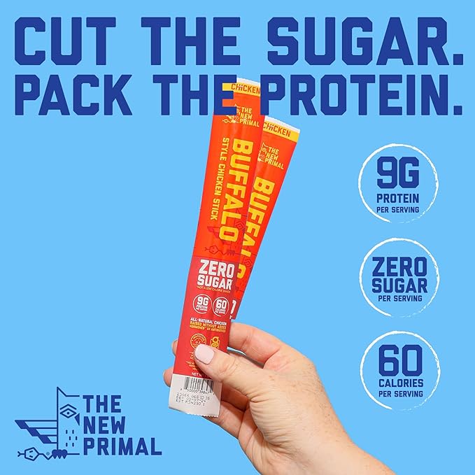 New Primal Meat Sticks Sampler, Grass-Fed Beef, All Natural Chicken, Keto & Gluten Free Healthy Snacks for Adults, Sugar Free Low Carb High Protein Snack, Jerky Gift Box, Variety Pack, 10 Count