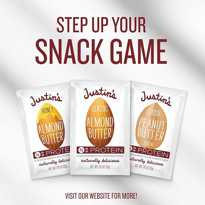JUSTIN'S Classic Gluten-Free Peanut Butter Spread Squeeze Packs, 1.15 Ounce (10 Pack)
