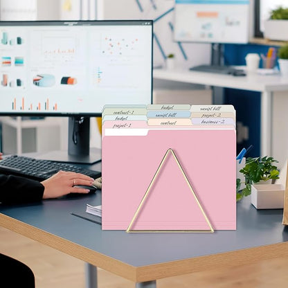 SUNEE File Folders Letter Size Pink, 100 Pack Manilla Folders 8.5 x 11 1/3-Cut Tabs, Colored File Folders Office Home School for Documents Files Paper