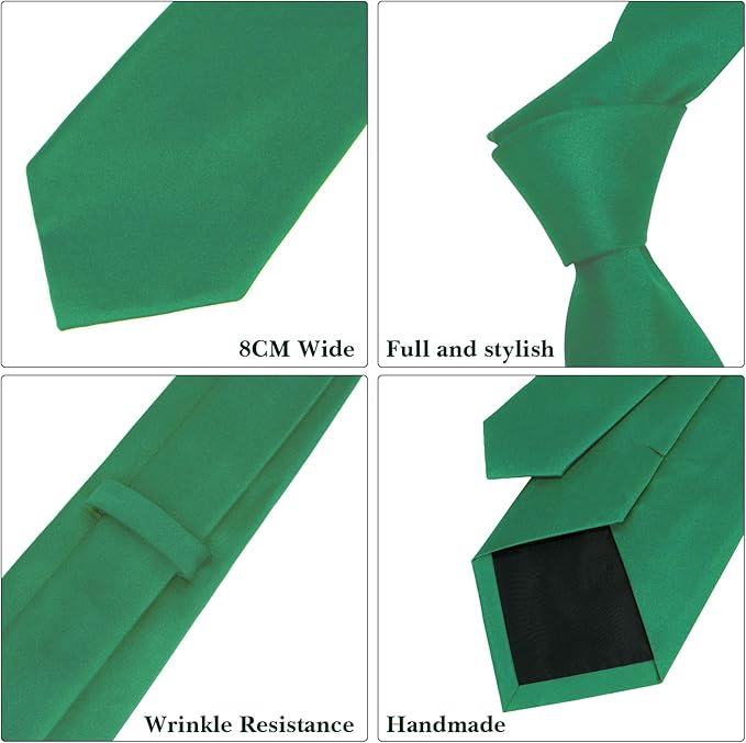 Men's Ties Solid Pure Color 3.15" (8CM) Necktie Plain Formal Business Wedding Black Ties For Men