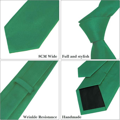 Men's Ties Solid Pure Color 3.15" (8CM) Necktie Plain Formal Business Wedding Black Ties For Men