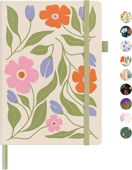 &And Per Se Lined Journal Notebook, 160 Pages, A5 5.7 x 8 inches College Ruled Thick Paper Notebook Journals for Writing, Hardcover Notebooks for Women Men Office School (Botanical Floral)